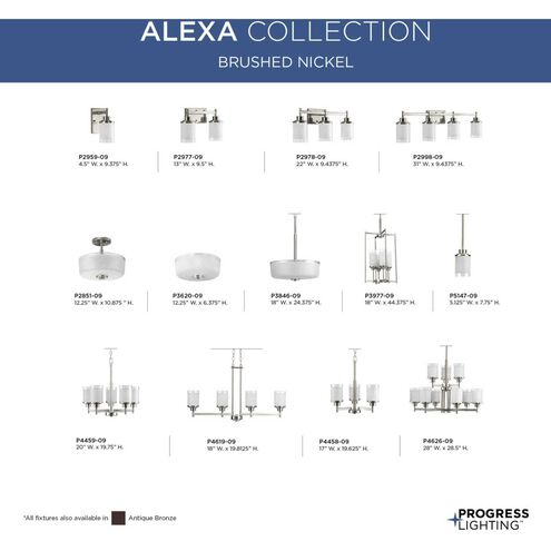 Alexa 1 Light 5 inch Brushed Nickel Bath Vanity Wall Light